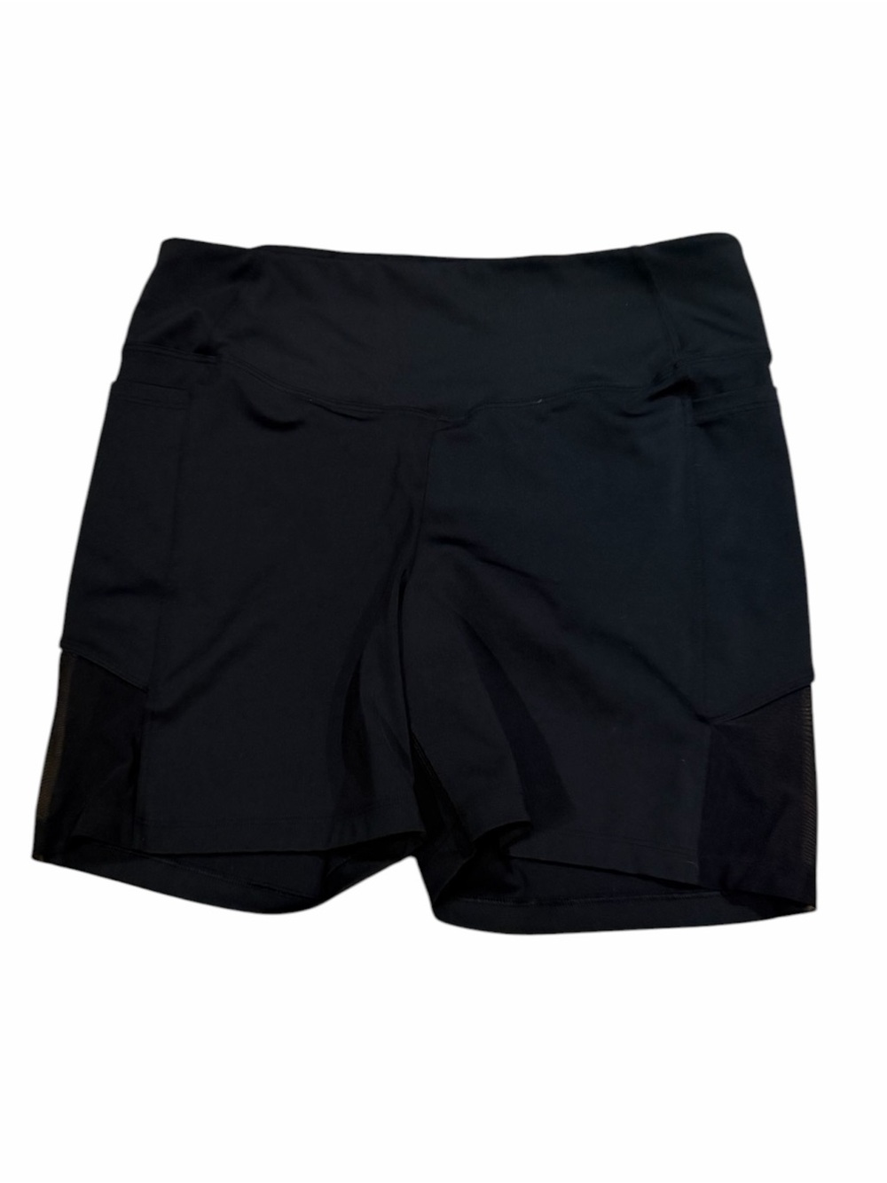 PINK Victoria's Secret Black High-Rise Athletic Shorts with Mesh Panels